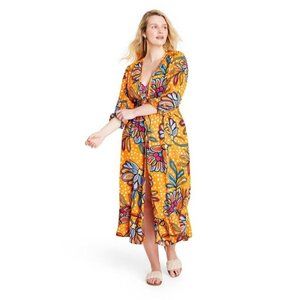 NWT Size XS Tabitha Brown Floral/Polka Dot Print Cover Up